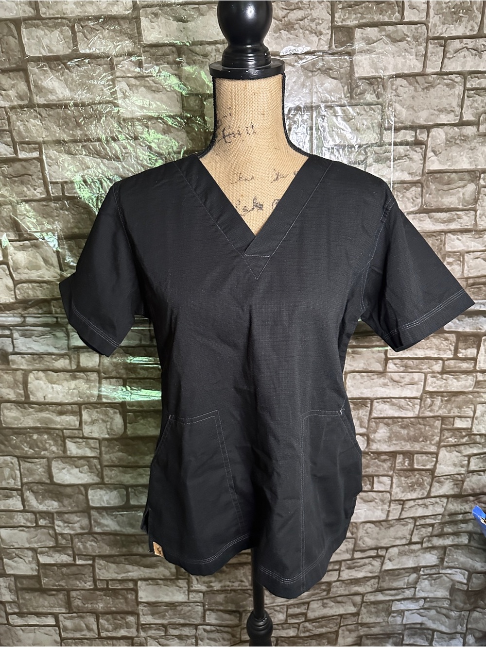 Carhartt Women's Black V-Neck Short Sleeve Scrub Top